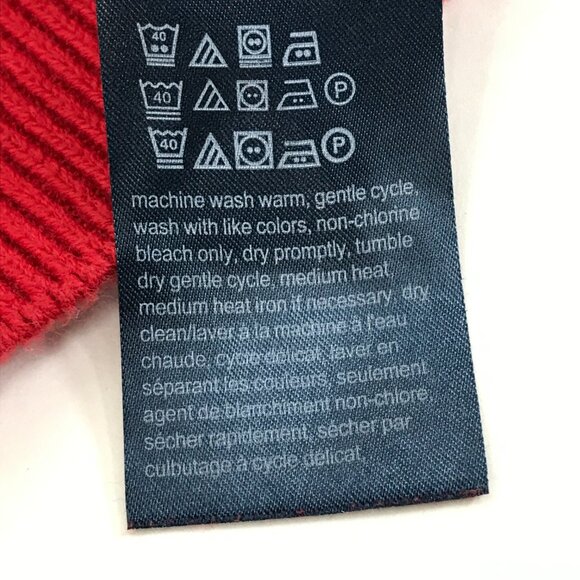 Tommy Hilfiger Crew Neck Rib Knit Sweater Men's Medium Red 100% Cotton Holiday - Picture 10 of 10